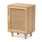 Baxton Studio Maclean Mid-Century Rattan and Natural Brown Finished Wood 1-Door Nightstand 199-12315-ZORO - alternate 3